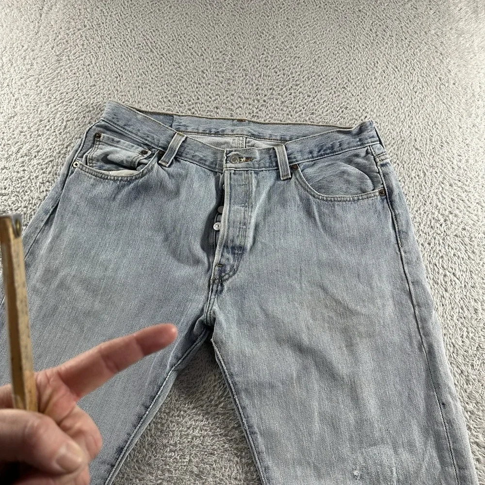VINTAGE Levi's 501 Jeans Mens 35x32 (Fits 34x30) Light‎ Wash Distressed Classic